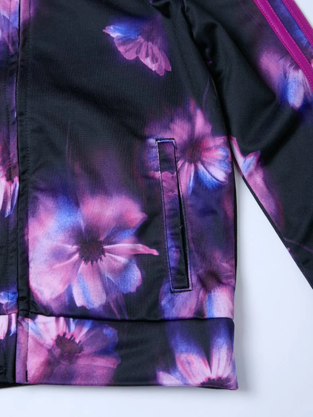 Adidas Cosmo Tricot Track Jacket Watercolor Floral Black Plum Kids unisex 5